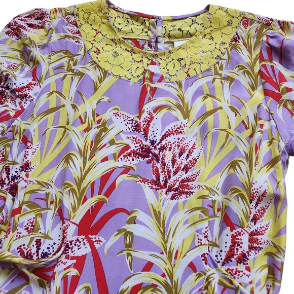 Kate Spade Sheryl purple floral silk blend dress size 6 - Picture 3 of 5